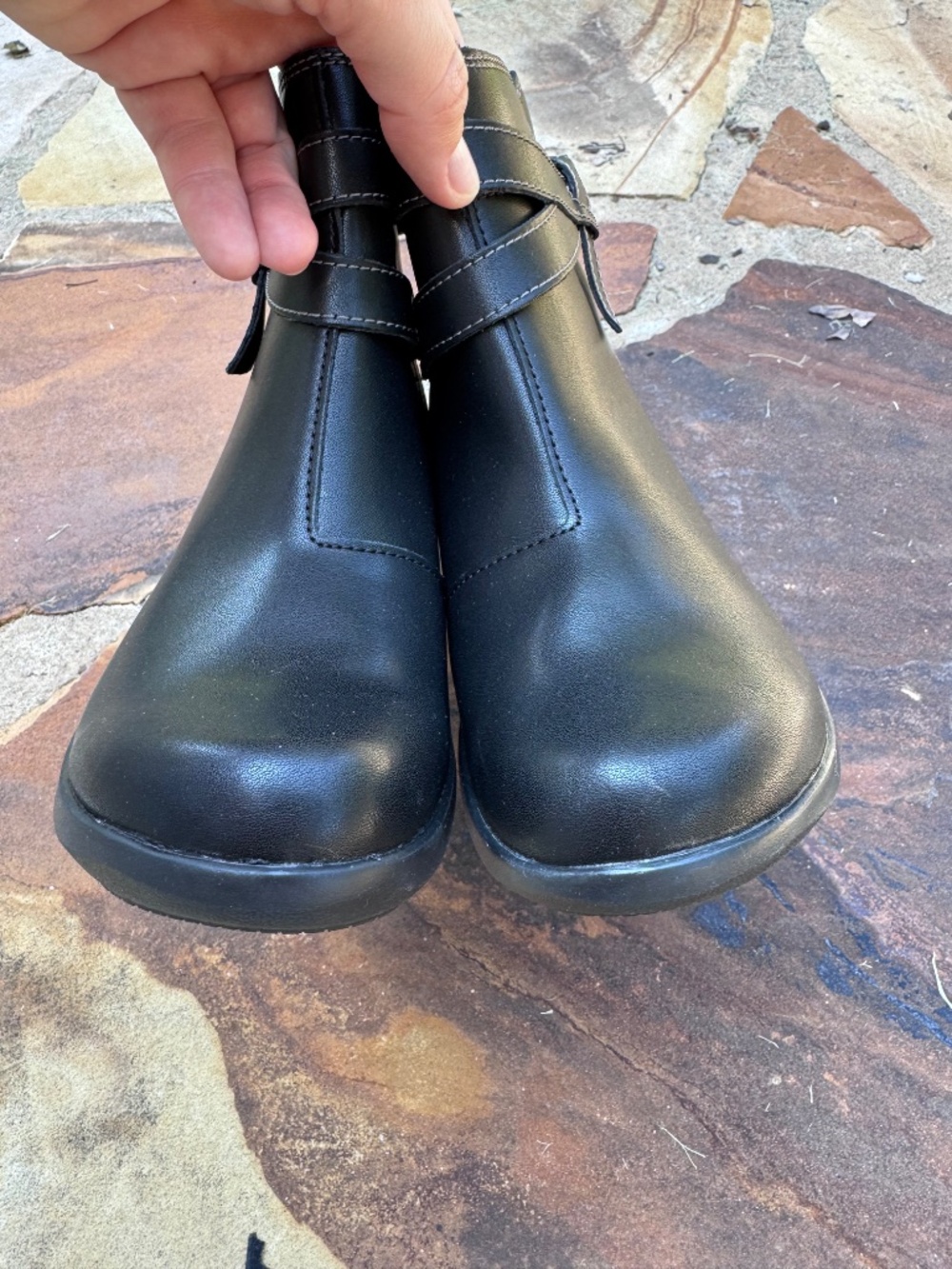 Clarks Collection Black Leather Ankle Boots Size 7.5M - Picture 4 of 9